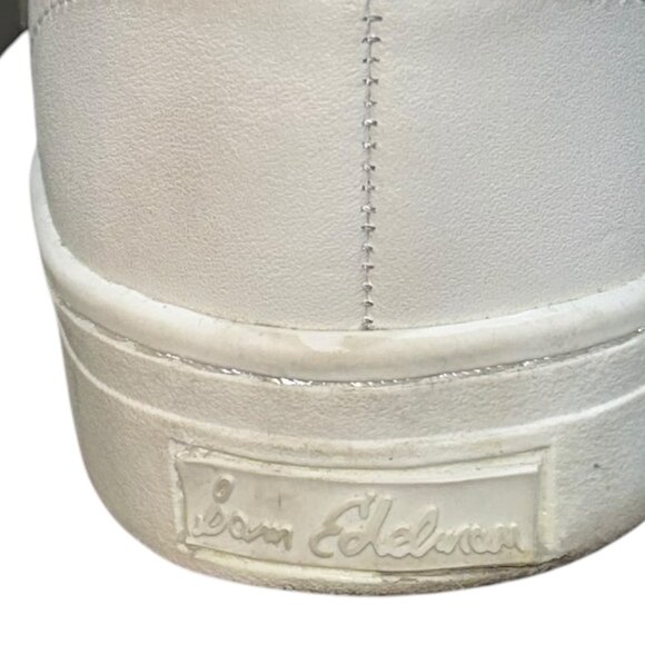 Sam Edelman Leya Pom Pom Slip On White Leather Sneaker Shoes‎ Size 7 - Picture 5 of 8